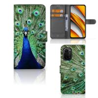 Poco F3 | Xiaomi Mi 11i | Telefoonhoesje | Met pasjeshouder | Pauw