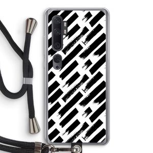 Zwarte vegen: Xiaomi Mi Note 10 Pro Transparant Hoesje met koord