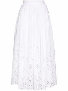 Chloé jupe évasée en broderie anglaise - Blanc