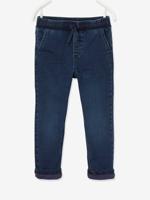 Gevoerde jeans met rechte pasvorm, eenvoudig aan te trekken denim blue black
