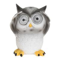 Tuinbeeld Uil - solar verlichting - vogel - 12,5 cm - met licht