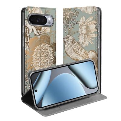 Google Pixel 10 Pro | Book Case | Vintage Bird Flowers