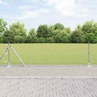 VidaXL Afrasteringspaal zilver 25 x 0,6 m (60 x 60 mm gaas) staal