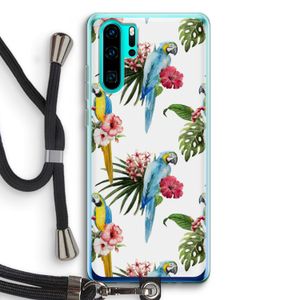 Kleurrijke papegaaien: Huawei P30 Pro Transparant Hoesje met koord
