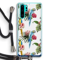 Kleurrijke papegaaien: Huawei P30 Pro Transparant Hoesje met koord