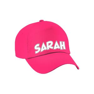 Cadeau pet/cap voor dames - Sarah - roze - vijftig/50 jaar - verjaardag