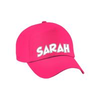 Cadeau pet/cap voor dames - Sarah - roze - vijftig/50 jaar - verjaardag