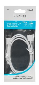 Vivanco USB-kabel USB 2.0 USB-A stekker, USB-C stekker 1.00 m Wit 39452