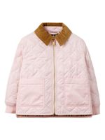 Burberry Kids veste matelassée à col en velours côtelé - Rose