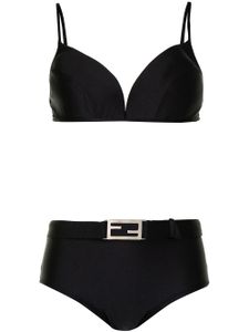 Fendi Pre-Owned bikini à plaque FF - Noir