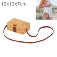 Delicate vierkante herfst rotan handgemaakt rotan tas Vintage Art dames diagonale strandtas grootte: 19x13x7cm