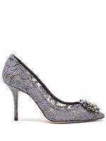 Dolce & Gabbana escarpins Taormina 90 mm en dentelle - Gris