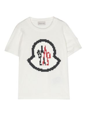 Moncler Enfant t-shirt en coton à logo imprimé - Blanc