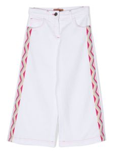 Missoni Kids jean droit à motif zigzag - Blanc