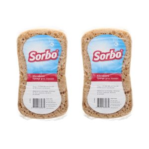 2x Jumbo Sorbo schoonmaakspons / autospons viscose 17 x 11 cm