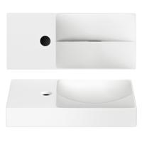 Clou Vale keramiek fontein 45x19x7cm kraangat links wit mat CL/03.02162.01.L