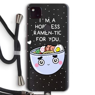 I'm A Hopeless Ramen-Tic For You: Pixel 4a 5G Transparant Hoesje met koord