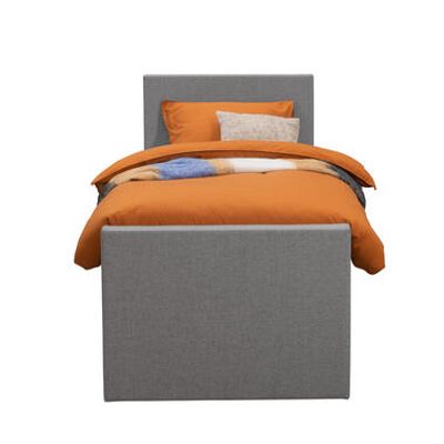 Boxspring met opbergruimte en voetbord Liv egaal - lichtgrijs - 90x200cm - Leen Bakker
