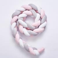 2M pure kleur weven knoop voor baby kamer decor wieg beschermer pasgeboren baby bed bumper beddengoed accessoires (wit grijs roze) 2M pure kleur weven knoop voor baby kamer decor wieg beschermer pasgeboren baby bed bumper beddengoed accessoires (wit grijs roze)