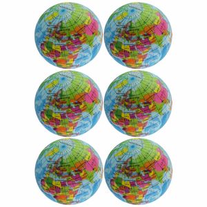 6x Wereldbol/aarde/globe antistress balletje 7 cm