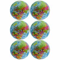 6x Wereldbol/aarde/globe antistress balletje 7 cm