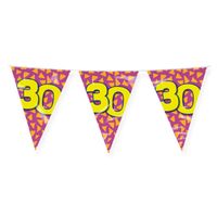 Paperdreams Verjaardag 30 jaar thema Vlaggetjes - Feestversiering - 10m - Folie - Dubbelzijdig - Vlaggenlijnen