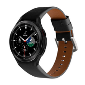 leren bandje - Zwart - Samsung Galaxy Watch 4 Classic - 42mm & 46mm