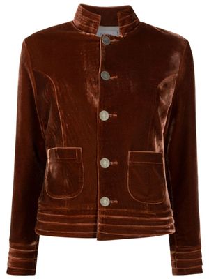 Isolda veste en velours Ferradura à boutonnière - Marron