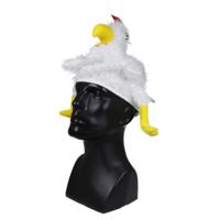 Verkleed hoedje Kip - Kippetjes op je kop - wit - volwassenen - Carnaval - vrijgezellen feesthoed   - - thumbnail