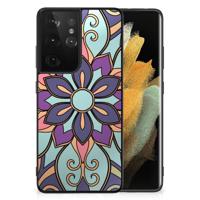 Samsung Galaxy S21 Ultra Bloemen Hoesje Purple Flower