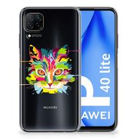 Huawei P40 Lite Telefoonhoesje met Naam Cat Color - thumbnail