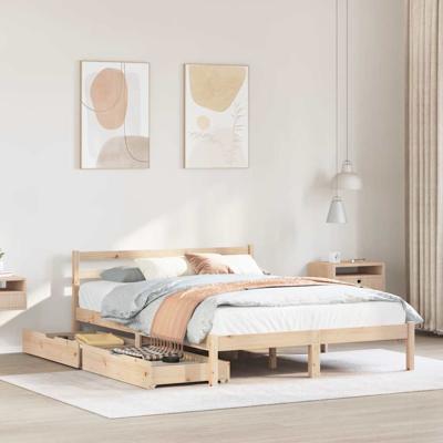 Bedframe zonder matras massief grenenhout 150x200 cm
