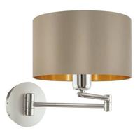 EGLO Maserlo - Wandlamp - 1 Lichts - ø23cm - Nikkel-Mat - Taupe - Goud