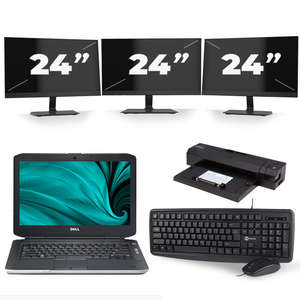 Dell Latitude E5430 - Intel Core i3-3e Generatie - 14 inch - 8GB RAM - 256GB SSD - Windows 10 + 3x 24 inch Monitor