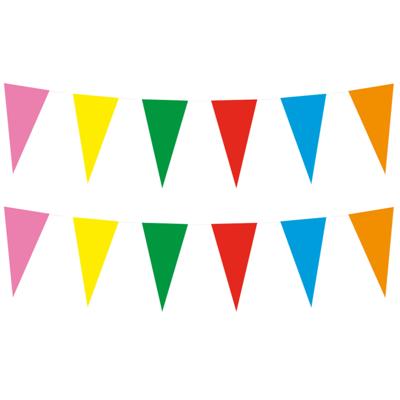 Boland feestvlaggetjes - 2x - Papier - vlaggenlijn multi kleuren - 10 meter - Feestversiering