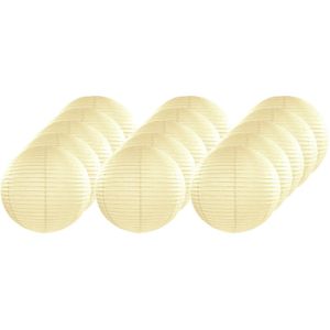 15x Ivoorkleurige lampionnen rond 25 cm   -