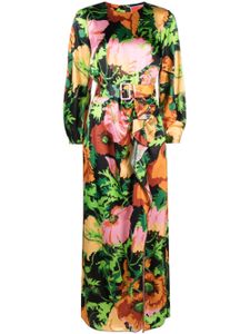 La DoubleJ robe ceinturée à fleurs - Noir