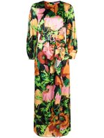 La DoubleJ robe ceinturée à fleurs - Noir