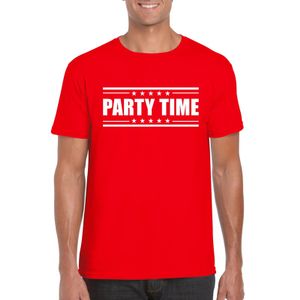 Party time t-shirt rood heren