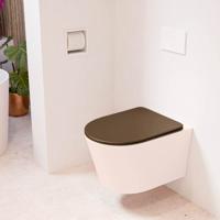 Wandcloset Mondiaz Lavie | Zonder spoelrand | Incl.Toiletzitting-Rust | Keramiek | Rosee