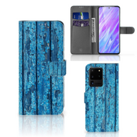 Samsung Galaxy S20 Ultra Book Style Case Wood Blue