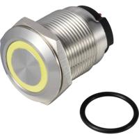 TRU COMPONENTS ONPOW6319F-10E/Q/Y/12V/S Druktoets 36 V DC/AC 2 A 1x uit/(aan) IP65 Moment Geel 1 stuk(s)