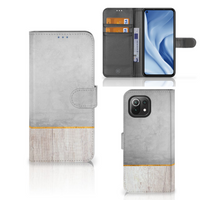 Xiaomi 11 Lite 5G NE | Mi 11 Lite Book Style Case Wood Concrete - thumbnail