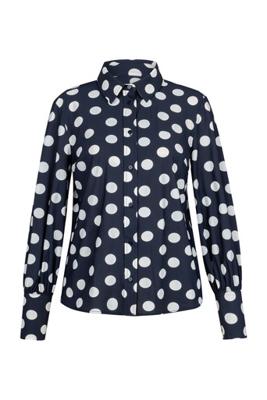 Rensje polkadot blouse - darkblue/kit - 13494