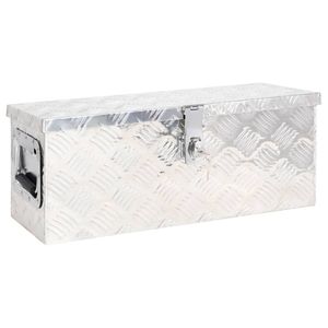 Opbergbox 60x23,5x23 cm aluminium zilverkleurig