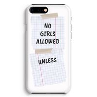 No Girls Allowed Unless: Volledig Geprint iPhone 7 Plus Hoesje