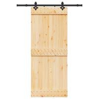 Schuifdeur met beslag 85x210 cm massief grenenhout