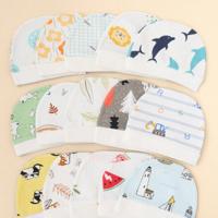 6pcs/Pack Newborn 0-3M Baby Dolphin & Lion Design Warm Protective Decorative Caps, Cute Daily Casual Infant Accessories, Suitable For Newborn Outdoor Activities And Daily Use Multicolor4 / 0-3M