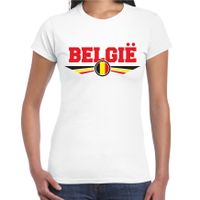 Belgie landen t-shirt wit dames