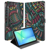 Samsung Galaxy Tab S10 FE Plus Tablet Hoesje Aztec met Standaard Samsung Galaxy Tab S10 FE Plus Tablet Hoesje Aztec met Standaard